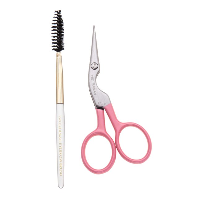 Tijeras y brochas para moldear cejas Tweezerman Rose Tea