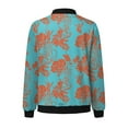 thumbnail image 6 of Yuwull Zip Up Jacket for Women, Womens Lightweight Jackets Floral Print Zipper Windproof Bomber Jackets Fashion Baseball Coat Boyfriend Casual Loose Outerwear, 6 of 6