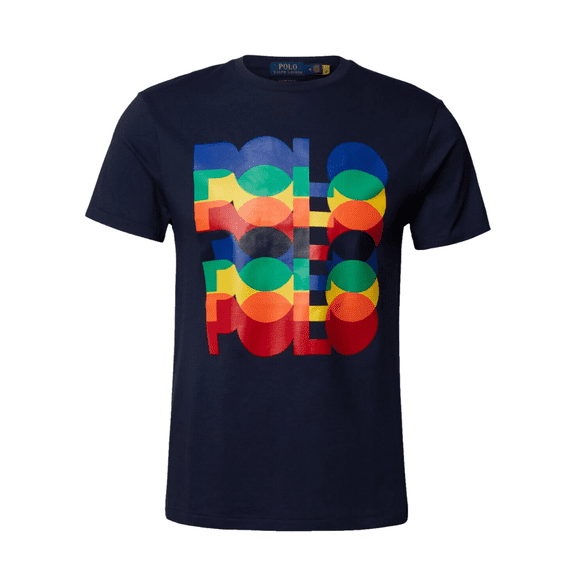 Polo Ralph Lauren Men's, Classic-Fit Multi Color Logo Short Sleeve Tee, Navy, M