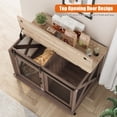 thumbnail image 4 of 37" Dog Crate Furniture with Sliding Barn Door,Dog Kennel Indoor with Flip Top,Wheels and Removable Divider,Wooden Dog Cage Furniture for Medium Dogs,Large Corner Dog Crate Table Dog Crate End Table, 4 of 7