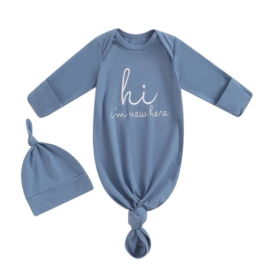 Emitonse Toddler Girl Rompers,Baby Girl Clothes Newborn,Long Sleeve Bodysuits 100% Organic Cotton Baby Clothes for Boys and Girls Blue,Size 0-3 Months