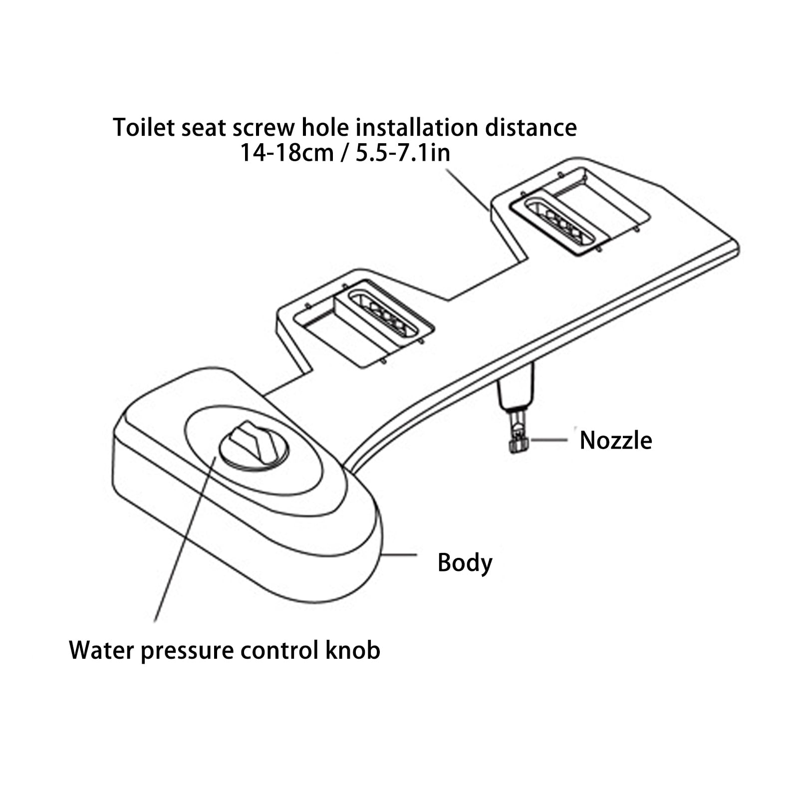 BIMZUC Easy Bidet Toilet Seat Attachment - Non-Electric Mechanical Sprayer with Self-Cleaning Nozzle for Men & Women, White 9/16 Inch / 1.43 cm Valve