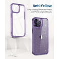 thumbnail image 4 of for iPhone 14 Pro Max Case Clear Glitter, with Screen Protector + Camera Protector, [Military-Grade Protective] [Non-Yellowing] Slim Shockproof Women Cute Bumper Cover 6.7" 2022 (Light Purple), 4 of 14