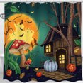 thumbnail image 1 of Whimsical Halloween Shower Curtain - Enchanting Moonlit Forest Design, 1 of 5
