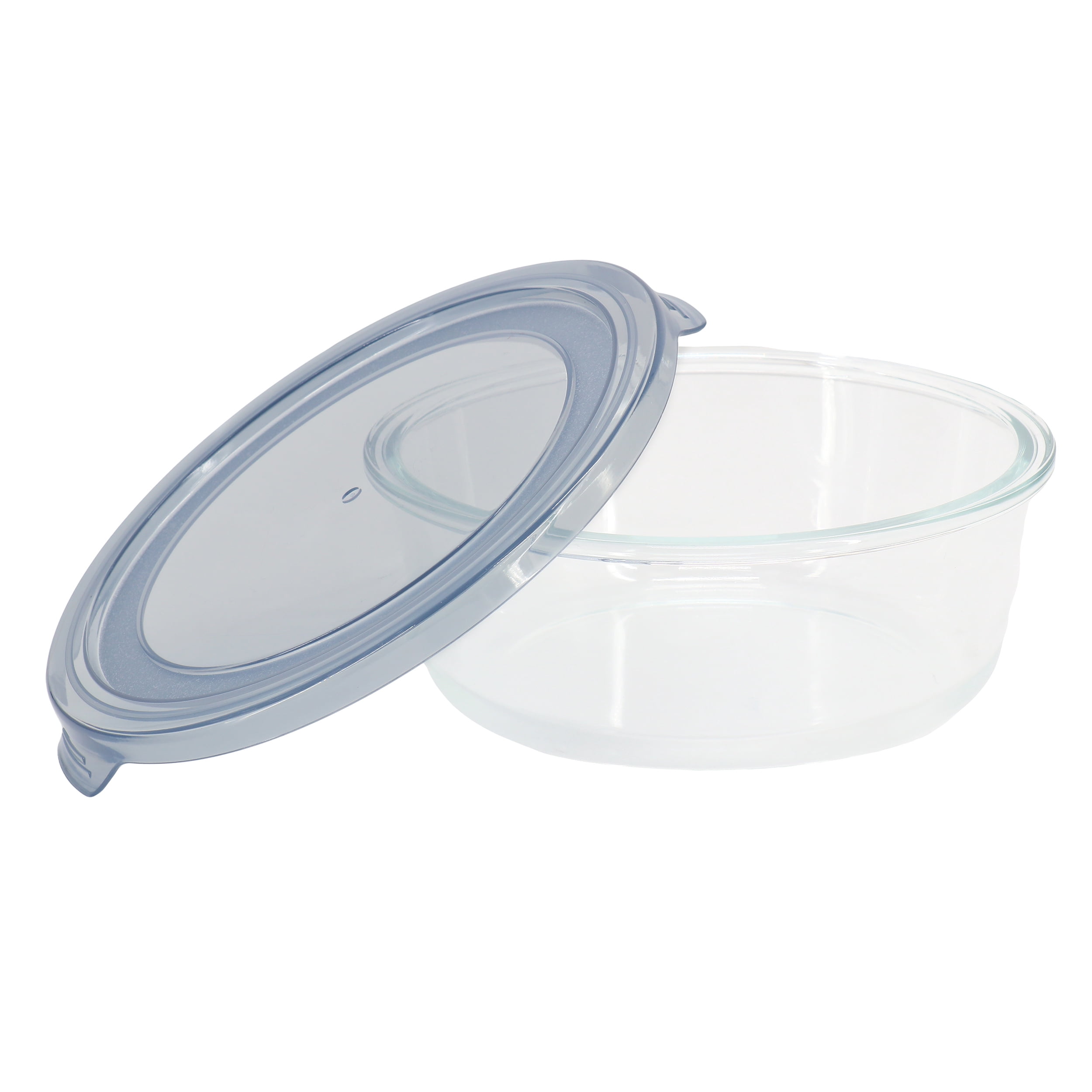 Martha Stewart Everyday 32 Ounce Round Glass Storage Container in Grey