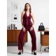 thumbnail image 2 of Conjunto para Mujer 2 Piezas Blusa Halter Escote Profundo y Pantalón Recto Rayado, 2 of 5