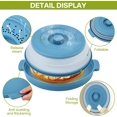 thumbnail image 5 of Microwave Food Splatter Cover & Base Mat,10.5 Inch Large Plastic & Silicone Vented Collapsible Guard Lid, Plate Holder & Kitchen Colander for Meal (Blue), 5 of 14