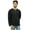 Black, variant on Men's White Short Kurta Round Keyhole Neck Cotton Tunic Shirt-Large