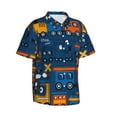 thumbnail image 3 of Xecao Funny Steam Train print Hawaiian shirt - a stylish short-sleeve button-down for men, perfect for casual beach and tropical outings., 3 of 9