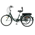 thumbnail image 2 of PRIJESSE 26 inch Adults Tricycle 7-Speed Three Wheel Bike Cruising with Rear Storage Basket (Green）, 2 of 11