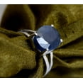 thumbnail image 5 of 925 Sterling Silver Blue Sapphire Gemstone Oval Shape Women Ring Christmas Gift , Engagement ,Ring, 5 of 5