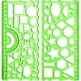 thumbnail image 1 of Yazoeia 2Pcs Student Ruler Multifunctional Drawing Stationery Multi Shaped Hollowed-Out Geometry Ruler with Protractor for School Plastic CJC912-140947, 1 of 8