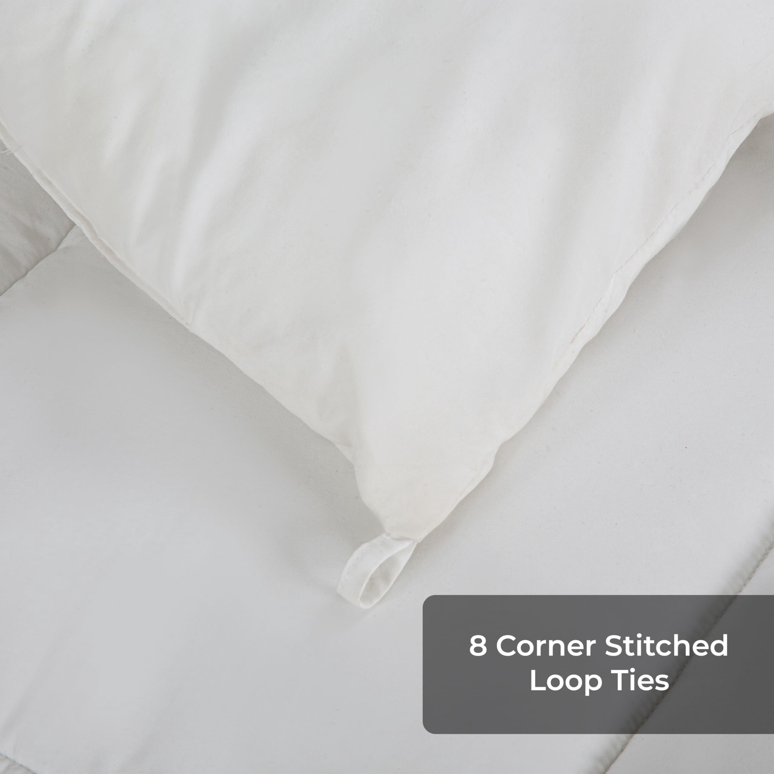 ROYALE King Comforter - All Season Down Alternative Bedding Comforter - Lightweight Quilted Comforter with Corner Tabs - Ultra Soft Luxury Hotel Comforter - Box Stitched Duvet Insert (King, White)