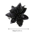 thumbnail image 5 of 5.1" Christmas Glitter Artificial Poinsettia Flowers Xmas Poinsettia Artificial Wedding Flowers Decorations Xmas Tree Ornaments with Clips for Party Favors & Wedding Party Wreath Decor, 24Set Black, 5 of 8