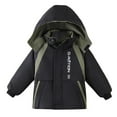 thumbnail image 2 of NAISIBABY Boys Winter Quilted Jacket, Zip Up with Pockets Windproof Hooded Fashion Warm Thermal Coat Black 7T, 2 of 9