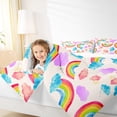 thumbnail image 4 of Homewish Cute Gradient Rainbow 2pcs Bedding Comforter Set for Teens Kids Children,Ombre Watercolor Twin Comforter Sets,Cartoon Kawaii Breathable Bedding Set,Lightweight Room Decor, 4 of 8