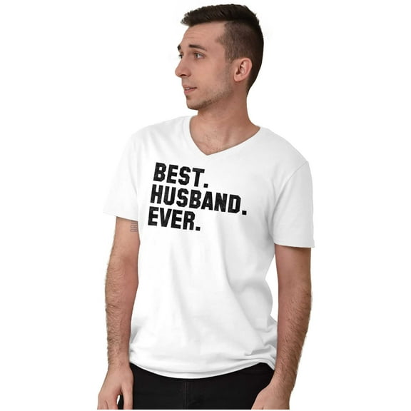 Best Husband Ever Trophy Hubby Gift V Neck T Shirt Tees Men's Brisco Brands S