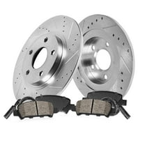 Callahan Brake Parts Brake Kit for BMW i3 2014-2021, BMW i3s 2018-2021 Rear Drilled and Slotted Brake Rotors with Ceramic Brake Pads EBYK042035