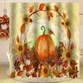 thumbnail image 5 of Fmbmuo Fall Shower Curtains for Bathroom Nylon,Spandex Orange Hookless Decorations， Traditional Floral Shower Curtain 1Pcs, 5 of 6