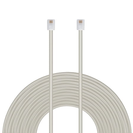 Uvital Rallonge Téléphonique de 33 Pieds avec Fiches Standard Rj-11 6P4C (10M Lot de 1) (Gris)