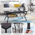 thumbnail image 5 of VECELO 3-Piece Occasional Coffee Table Set, Vintage Set of 3 Living Room Set with Coffee Table + 2 End Table, Black, 5 of 12