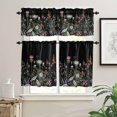 thumbnail image 2 of Spring Floral Kitchen Curtains, Gray Plaid Farmhouse Flowers Watercolor 3-Piece Kitchen Curtain Valance and Tiers Set 36 Inch Length, Rod Pocket Half Window Curtains for Cafe Living Room Bathroom, 2 of 6