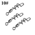 thumbnail image 4 of 50 Pcs Émerillons en Acier Inoxydable avec Vis pour Baril Roulant Hameçon Appât de Pêche Connecteur 10, 4 of 8