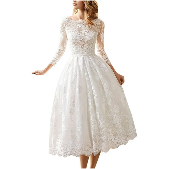 Long Dress for Women Elegant Fashion Womens Elegant Sexy Casual Long Sleeve Slim Solid Color Wedding Dress Skirt Dress