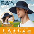 thumbnail image 2 of Wide Brim Sun Hat, UPF 50+ UV Protection Waterproof Packable Bucket Hat for Men & Women, Fishing Hiking Beach Garden, 2 of 5