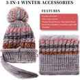thumbnail image 4 of Vorkoi Women's Plush Lined Hat, Scarf & Glove Set, Multi-Color, 4-Piece, 4 of 8
