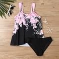 thumbnail image 4 of Flowy Ruffle Tankini Swimsuits for Women Plus Size Summer 2 Piece Retro Bathing Suits Fashion Ladies Modest Swimwear Pink, M, 4 of 6
