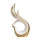 thumbnail image 4 of Estatua de cerámica de arte abstracto para decoración del hogar, estantería, comedor y sala de estar. Oro blanco, 4 of 9
