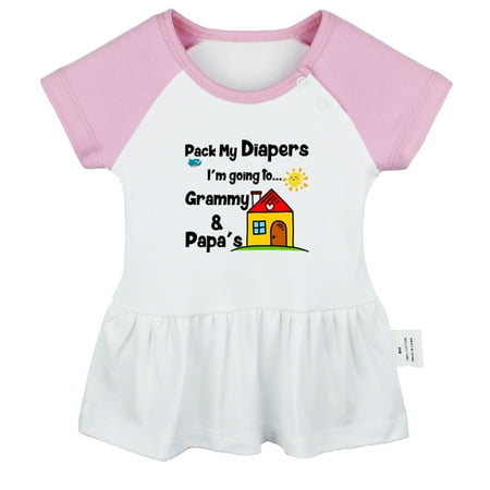 

Pack My Diapers I m going to My Grandparents Home Funny Dresses For Baby Newborn Babies Skirts Infant Princess Dress 0-24M Kids Graphic Clothes (Pink Raglan Dresses 18-24 Months)