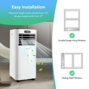 Costway 5000 BTU (8000BTU ASHRAE) Portable Air Conditioner with Remote Control 3-in-1 Air Cooler w/ Drying White