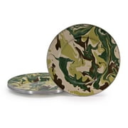 Golden Rabbit Enamelware Camouflage Pattern - Set of 4 - 10.5 inch Dinner Plates - Golden Rabbit Enamelware