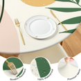 thumbnail image 4 of Boho Style Round Tablecover with Floral Print, 44 Inch Elastic Edge Fits 38-42 Inch Tables, Easy Clean, 4 of 7