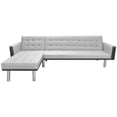 thumbnail image 2 of vidaXL Corner Sofa Bed Fabric Sleeper Convertible Sofa Black/White and Gray, 2 of 3