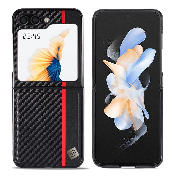 for Samsung Galaxy Z Flip 6 Aramid Fiber Case, Luxury Carbon Fiber Texture Cases Hard PC Bumper Shockproof Protective Cover for Samsung Galaxy Z Flip 6 5G, Black