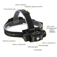 thumbnail image 2 of Linterna frontal recargable, 1200 lúmenes, linterna LED superbrillante, 6 modos de grado ajustable, faro resistente al agua para adultos, camping, senderismo, correr al aire libre, 2 of 5