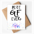 thumbnail image 1 of Cartes de Vœux de Bienvenue Girlfriend Best GF Ever Saint-Valentin Enveloppes Vierges, 1 of 3