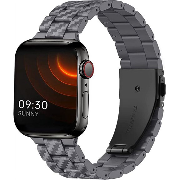 Compatible With Apple Watch Band 38mm Black Lightweight Carbon Fiber Texture