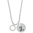 thumbnail image 1 of Delight Jewelry Silvertone Believe in Yourself Infinity Ring Silvertone Script Initial Disc - Z - Charm Necklace, 20"+3", 1 of 4