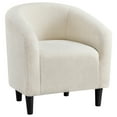 thumbnail image 2 of Yaheetech Upholstered Accent Club Chair with Barrel Back, Ivory, 2 of 5