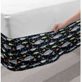 thumbnail image 2 of Nautical Bed Skirt, Pattern of Various Fish Types and Bubbles in the Ocean Marine Vibes, Elastic Bedskirt Dust Ruffle Wrap Around for Bedding Decor, 4 Sizes, Multicolor, by Ambesonne, 2 of 2