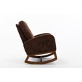 thumbnail image 5 of THOWDEE Mid-Century Nursery Rocking Chair with Solid Rubber Wood Legs, Upholstered Accent Glider Rocker with High Backrest & Armrests, Modern Armchair for Living Room Bedroom, Coffee, 5 of 8