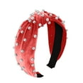 thumbnail image 3 of Clearance!Uooqdmx Headbands for Women, Pearl Headband, Jeweled Headbands for Women, Women Hair Accessories Ladies Girls Headwear, Knotted Headband for Women, Watermelon Red One Size, 3 of 6