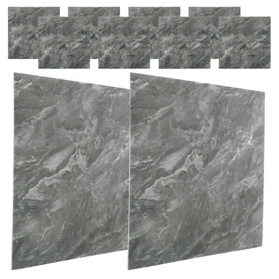 10Pcs Self-Adhesive Marble Effect Tiles Peel and Stick Backsplash for Kitchen and Bathroom Ideal for Living Room and Bedroom Walls Grey