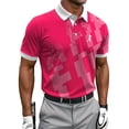 thumbnail image 2 of Fnnxeal Mens Polo Shirts Short Sleeve Golf Summer Casual Collared Graphic Polo Hot Pink Shirts for Men Size XL, 2 of 5