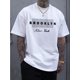 thumbnail image 1 of Black Lettering Print "NEW YORK" Men's White Cotton T-shirt Comfortable Soft Street Summer Spring Sports Men Crewneck Undershirts, 1 of 6