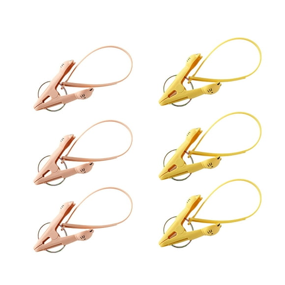 2025 A prueba de viento con cuerda 6 pinzas para toallas de playa Tamaño Silla Pinzas para toallas Sujetador de ropa Pinza para calcetines para crucero Patio Piscina Vacaciones (mezcla de colores)